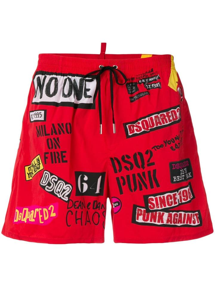 Dsquared2 Patch Print Swim Shorts
