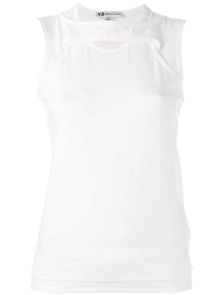 Y-3 Nomadic Tank Top, Women's, Size: Large, White, Cotton/spandex/elastane