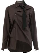 Aganovich Long Sleeved Twisted Shirt - Brown