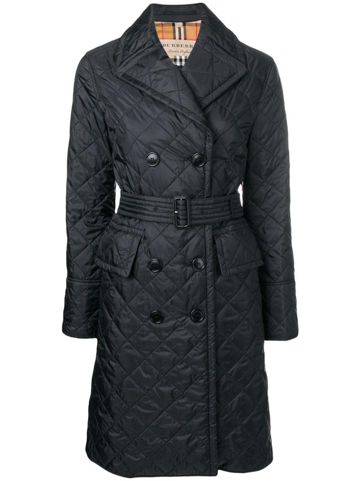 Burberry Double-breasted Quilted Jacket - Black