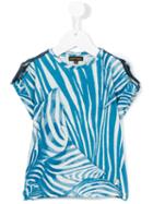 Roberto Cavalli Kids - Patterned T-shirt - Kids - Cotton/spandex/elastane - 8 Yrs, Blue