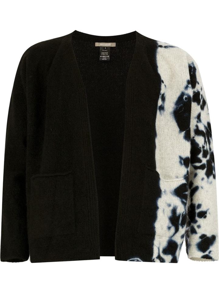 Suzusan Bleached Effect Cardigan - Black