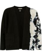 Suzusan Bleached Effect Cardigan - Black