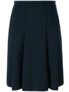 's Max Mara - Wide Pleat Knee-length Skirt - Women - Spandex/elastane/viscose - S, Women's, Blue, Spandex/elastane/viscose