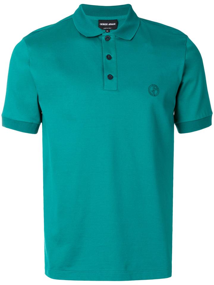 Giorgio Armani Shortsleeved Polo Shirt - Green