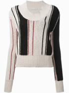 J.w.anderson - Scoop Stripe Jumper - Women - Cotton/spandex/elastane - M, Nude/neutrals, Cotton/spandex/elastane