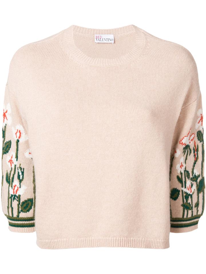 Red Valentino Layered Handkerchief Hem Sweater - Nude & Neutrals