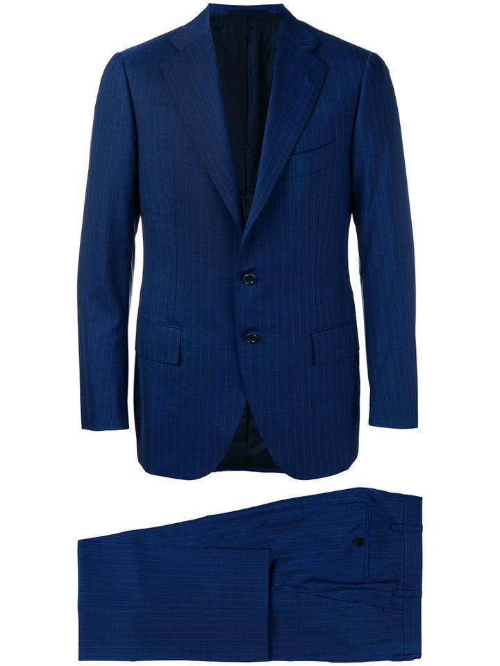 Cesare Attolini - Straight Cut Suit - Men - Silk/wool/bemberg - 48, Blue, Silk/wool/bemberg