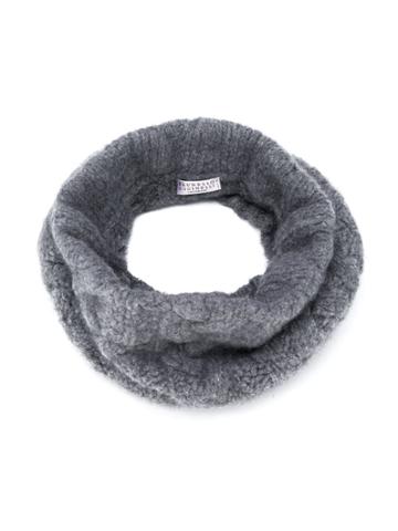 Brunello Cucinelli Kids Textured Knit Round Scarf - Grey