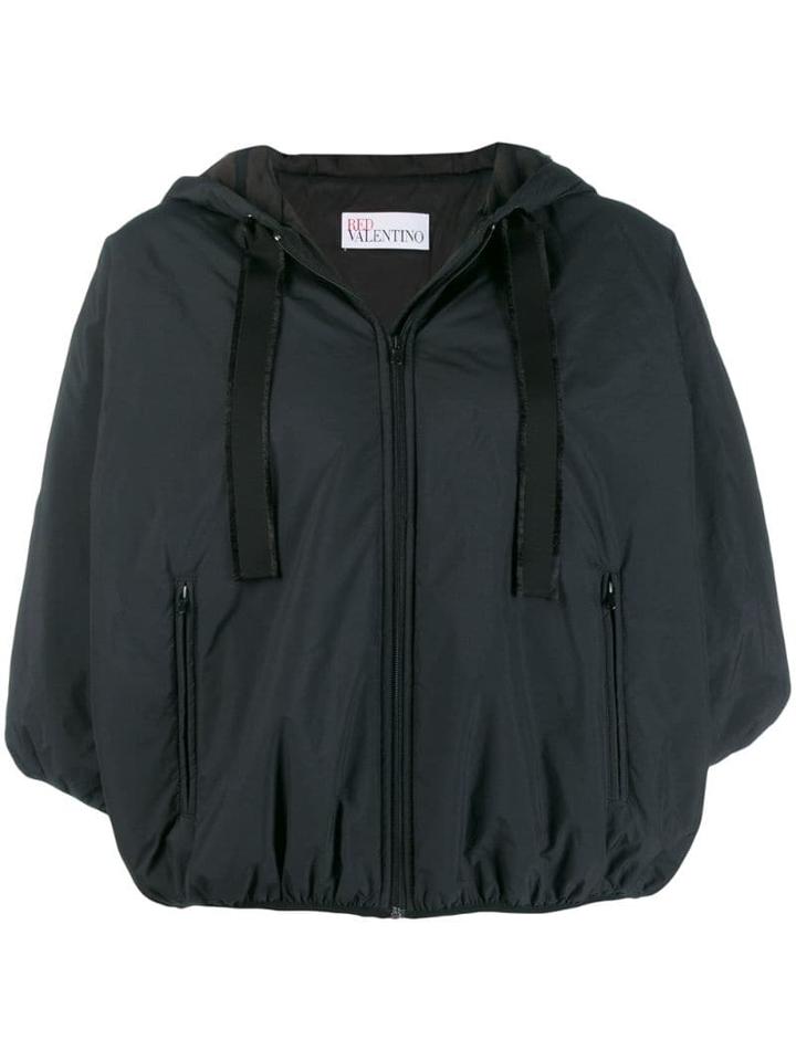 Red Valentino Cropped Windbreaker Jacket - Black