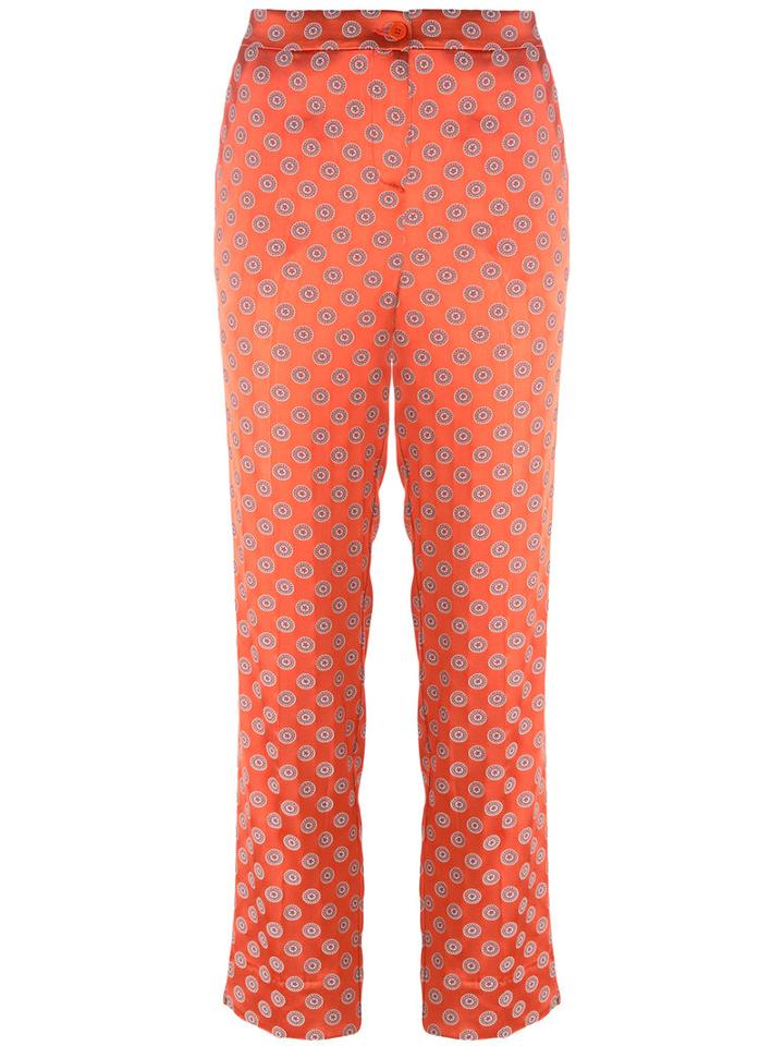Etro Cropped Jacquard Trousers, Women's, Size: 42, Red, Polyamide/viscose/spandex/elastane