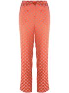 Etro Cropped Jacquard Trousers, Women's, Size: 42, Red, Polyamide/viscose/spandex/elastane