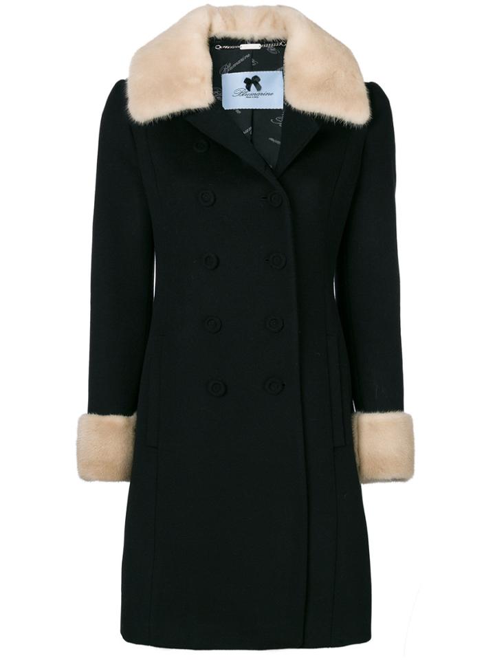Blumarine Double-breasted Coat - Black