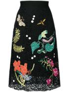 Essentiel Antwerp Embroidered Lace Skirt - Black