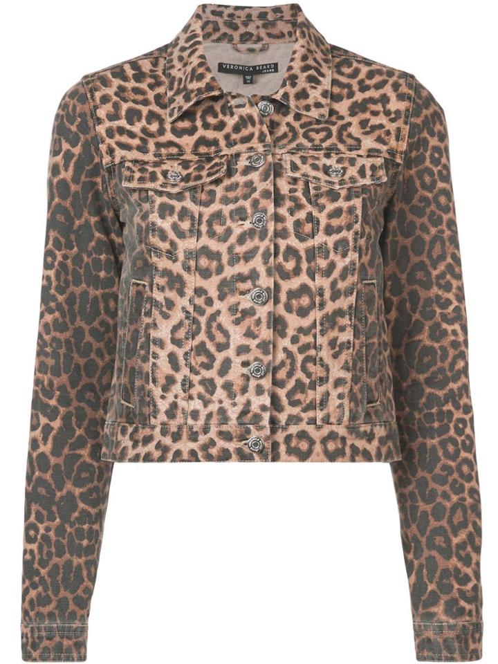 Veronica Beard Leopard Print Denim Jacket - Black