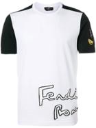 Fendi Contrast Sleeve Logo T-shirt - White
