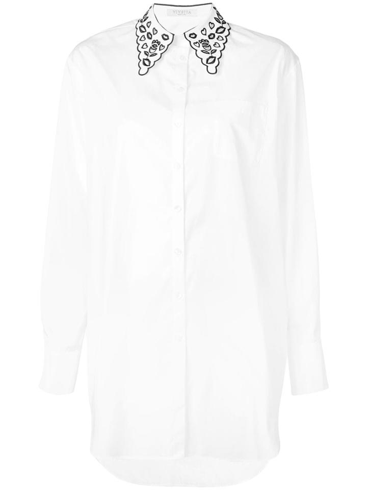 Vivetta Embroidered-collar Shirt - White