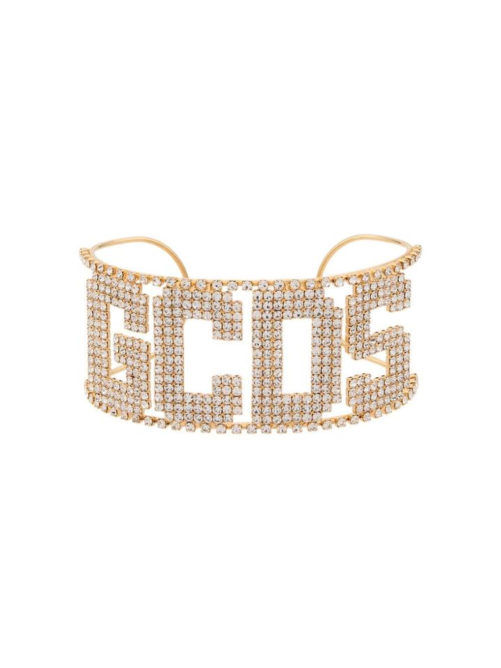 Gcds Crystal Logo Choker - Gold