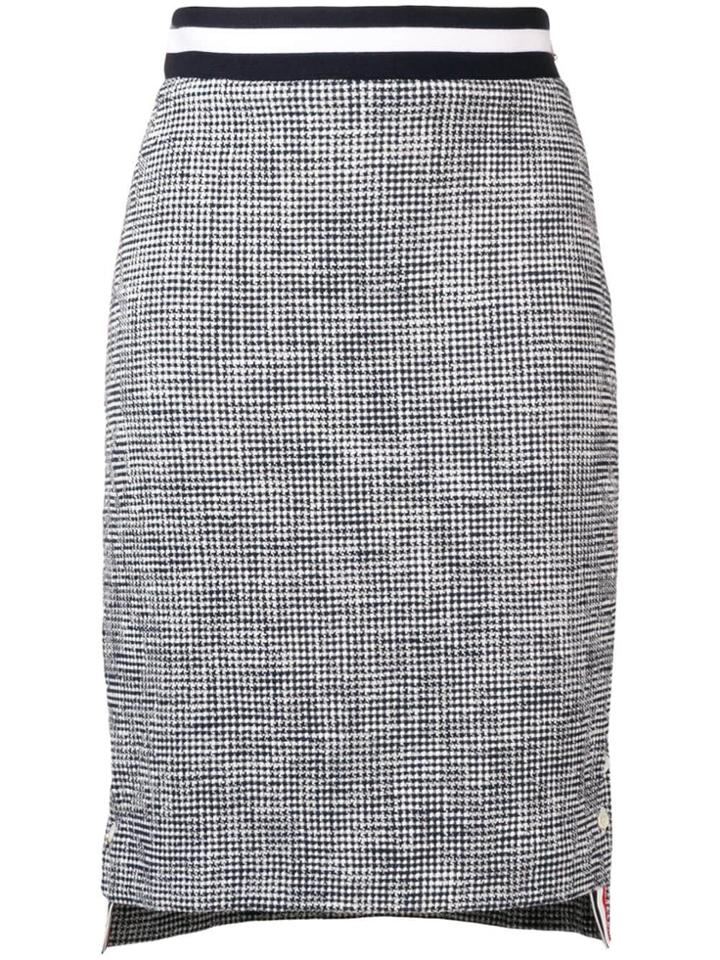 Thom Browne Textured Tweed Pencil Skirt - Blue