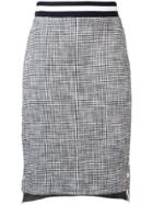 Thom Browne Textured Tweed Pencil Skirt - Blue