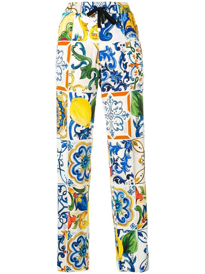 Dolce & Gabbana Sicilian Print Trousers - White