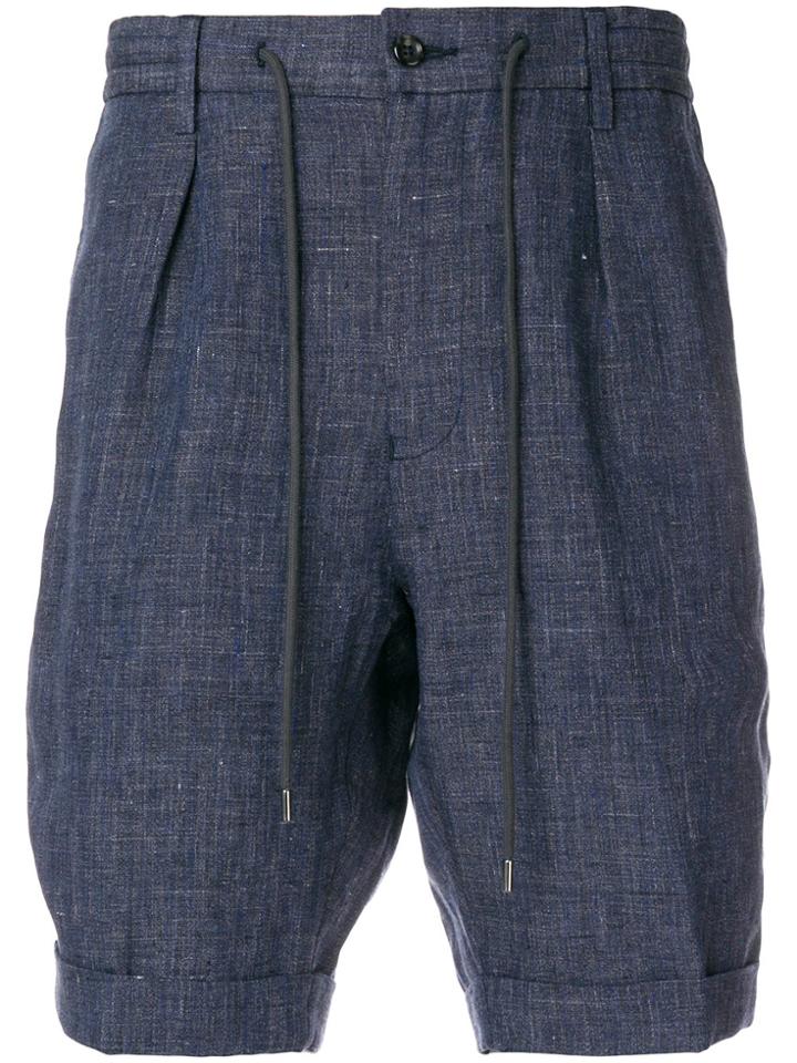 Barba Tailored Drawstring Shorts - Blue