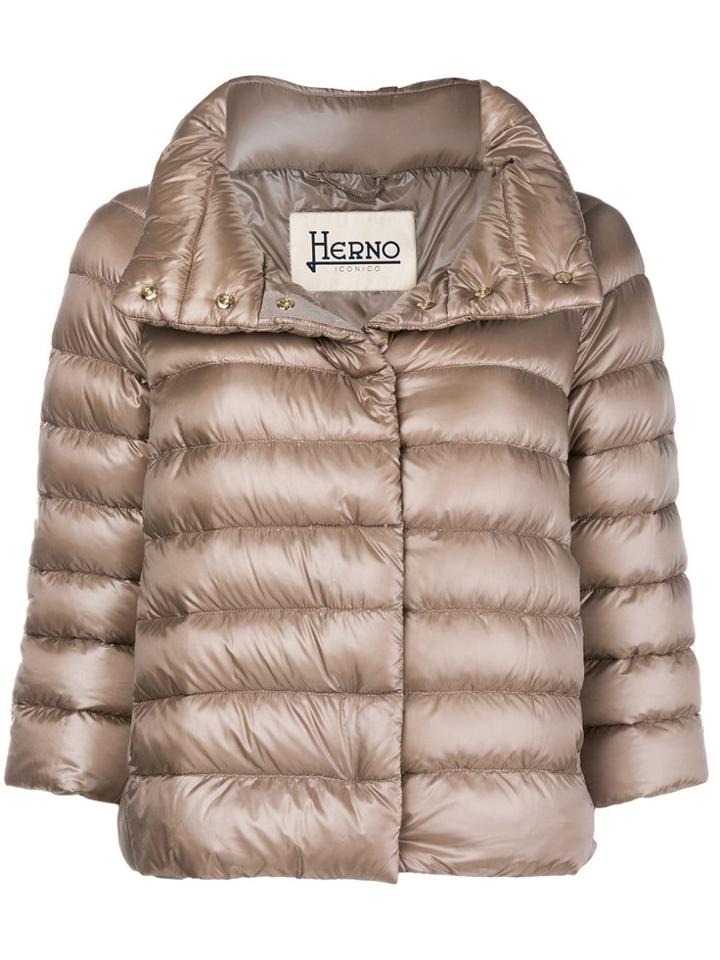 Herno Zipped Padded Jacket - Neutrals