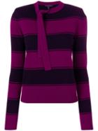 Marc Jacobs Striped Tie-neck Sweater - Pink
