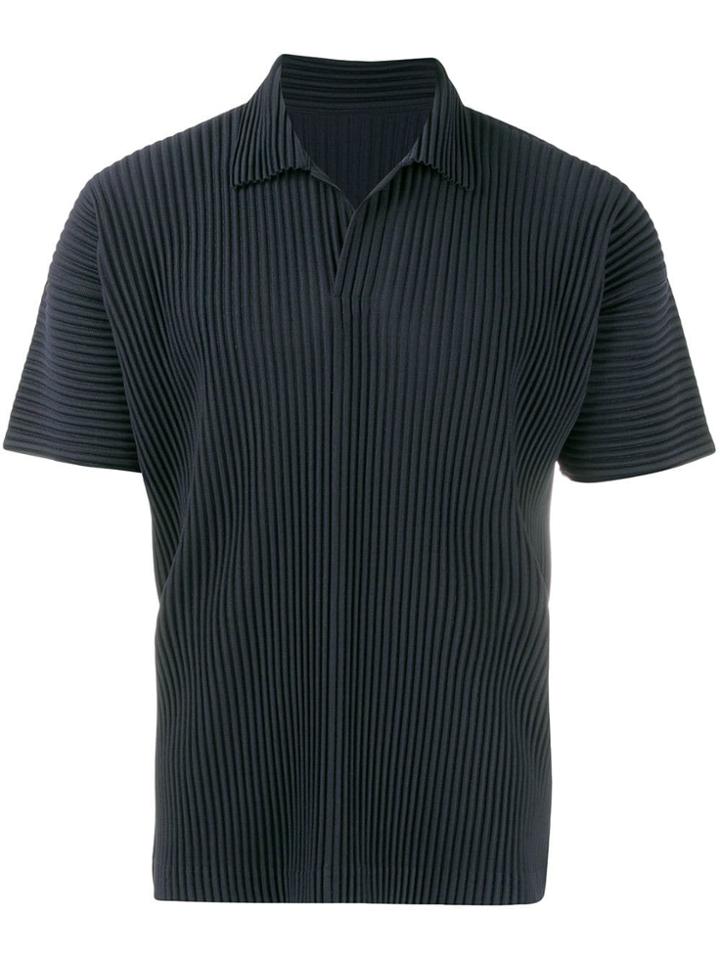 Homme Plissé Issey Miyake Pleated Polo Shirt - Blue