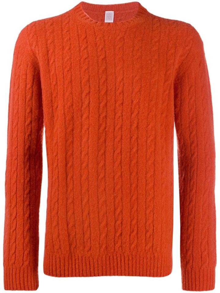 Eleventy Cable Knit Jumper - Orange