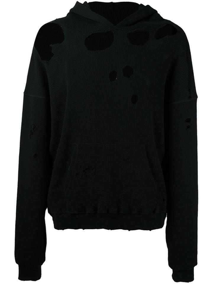 Unravel Project Destroyed Effect Sweatshirt - Black