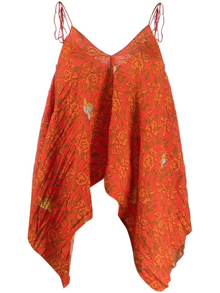 Loewe Floral Printed Maxi Tank Top - Orange