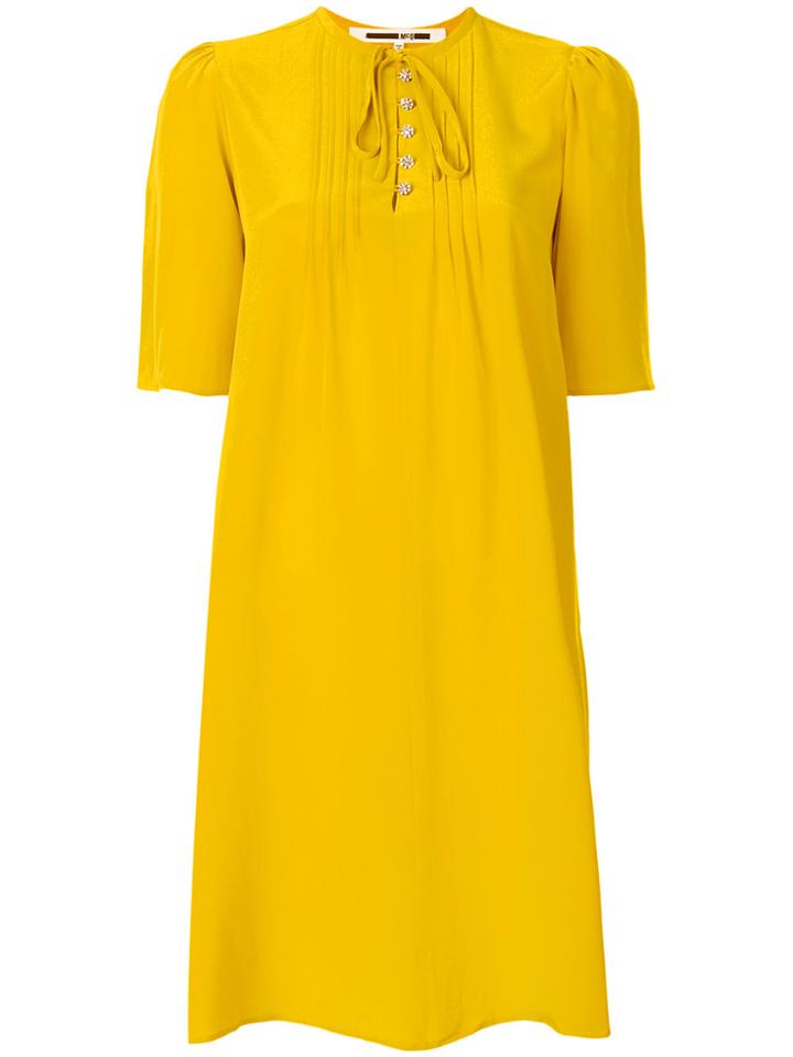 Mcq Alexander Mcqueen Buttoned Neck Shift Dress - Yellow & Orange