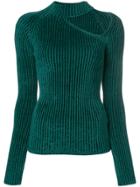 Mrz One-shoulder Knitted Sweater - Green