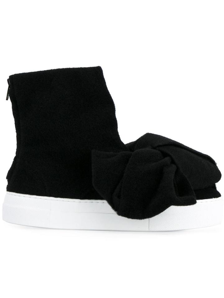 Joshua Sanders Bow Embellished Hi Top Sneakers - Black