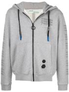 Off-white Arrow Logo Hooded Jacket - Grey