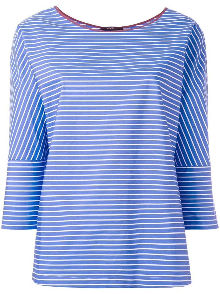 Odeeh Striped Blouse, Women's, Size: 40, Blue, Cotton
