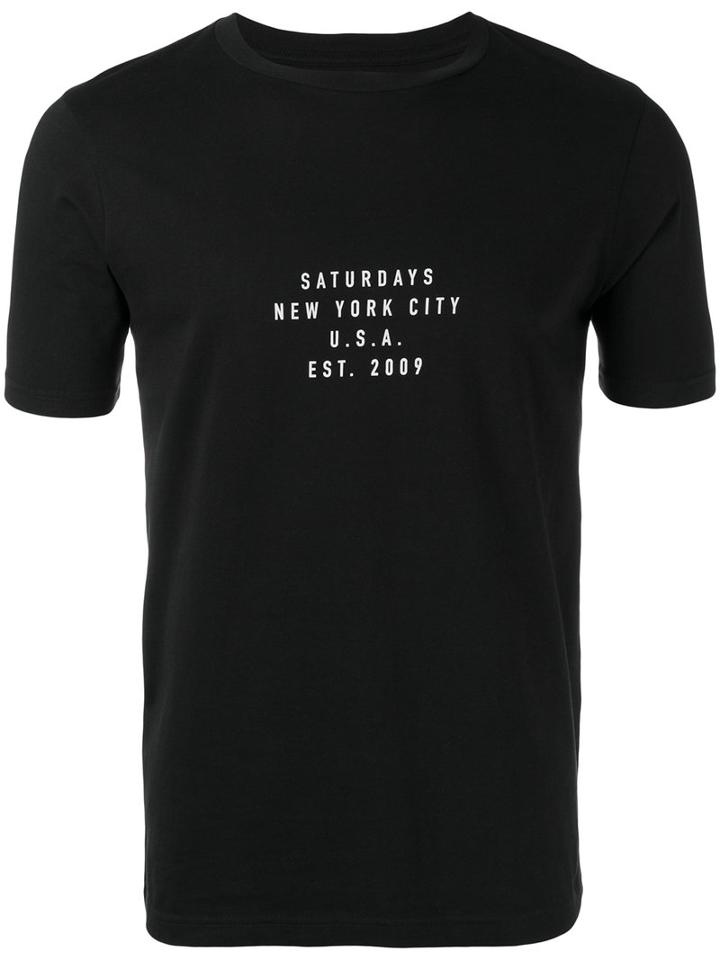 Saturdays Surf Nyc Logo Print T-shirt, Men's, Size: Small, Black, Cotton