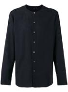 Closed Collarless Shirt, Men's, Size: Medium, Black, Cotton/linen/flax