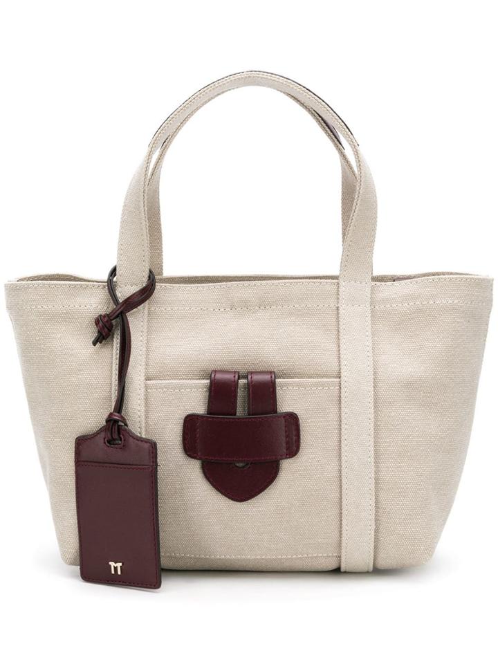 Tila March Mini Leather Trim Tote - Neutrals