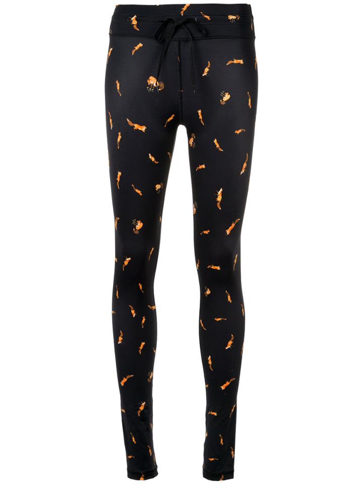 The Upside Fox Print Leggings - Black