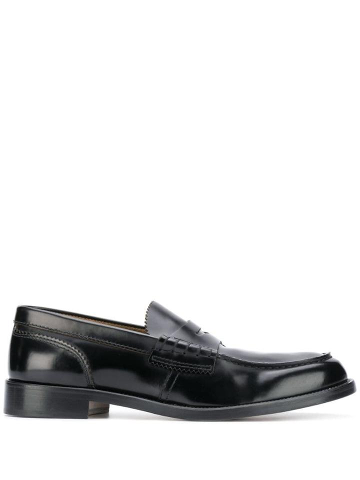 College Classic Stitched Loafers - Black