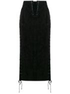 Unravel Project Tie Detail Pencil Skirt - Black