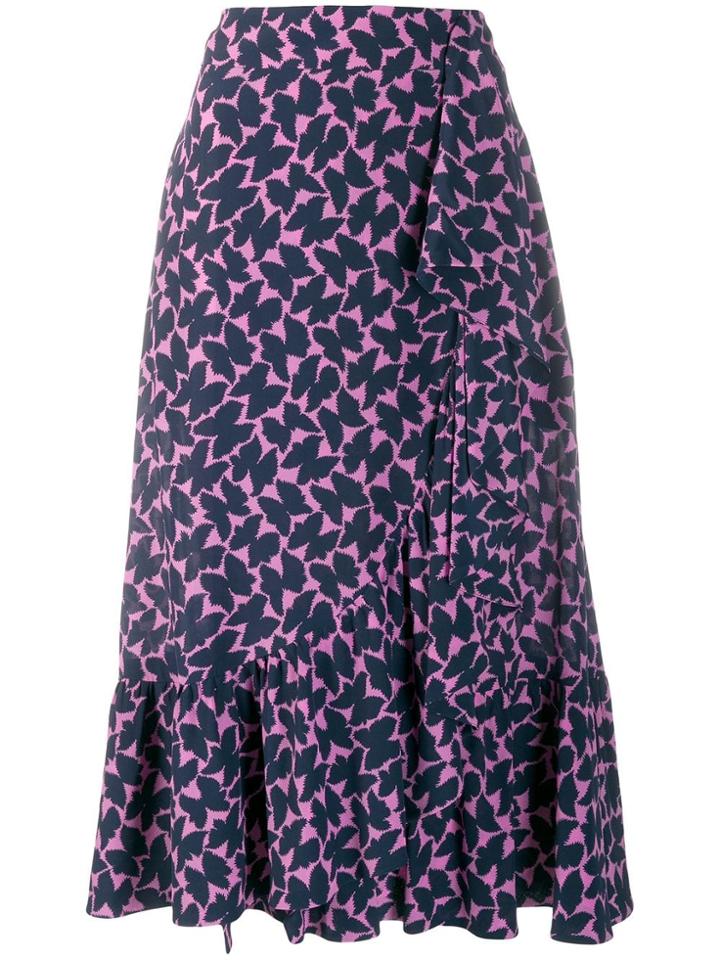 La Doublej Jazzy Printed Flounce Skirt - Blue