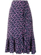 La Doublej Jazzy Printed Flounce Skirt - Blue