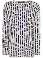 The Elder Statesman Crew Neck Stripe Sweater - White