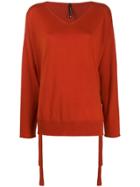 Pierantoniogaspari Side Lace Detail Fine Knit Sweater - Orange
