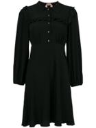 No21 Ruffle-trim Shirt Dress - Black
