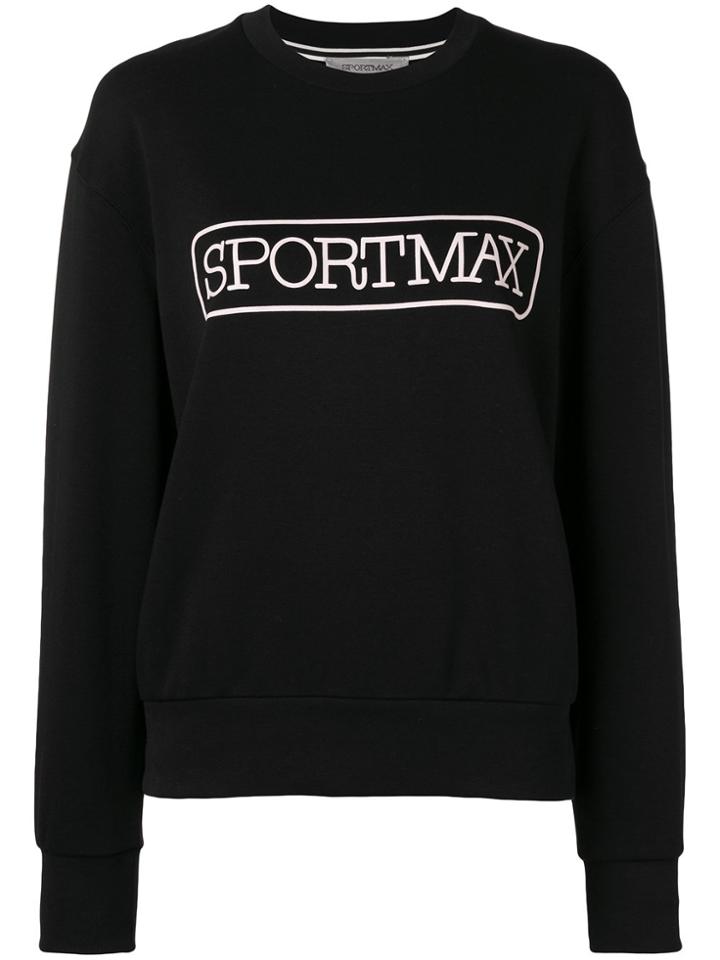 Sportmax Logo Print Sweatshirt - Black