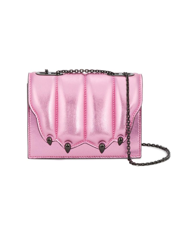 Marco De Vincenzo - Cat's Claw Shoulder Bag - Women - Leather/brass - One Size, Pink/purple, Leather/brass